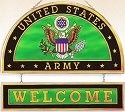 Special Sale SALE9354 Amia 9354 Army Beveled Glass Welcome Panel