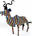 African Tin Animals PTAK Kudu Painted Tin Statue