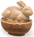 Mosser Glass 412BChocolate Bunny on Basket Rabbit 412 Chocolate