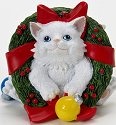 Charming Purrsonalities 4022707 Cat with Christmas Wreath Figurine