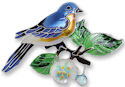 Zarah Co Jewelry 2139Z2 Bluebird and Dogwood Pin